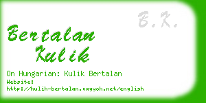 bertalan kulik business card